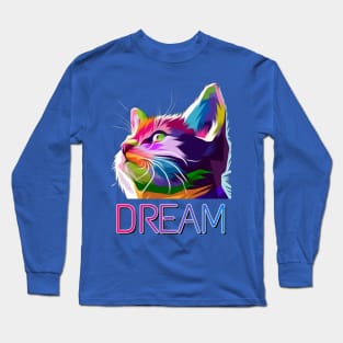 Colorful Cat Dreams Long Sleeve T-Shirt